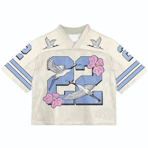 เสื้อยืดผู้ชายคอวีทรงปกติ ระบายอากาศได้ดี สไตล์สตรีทแวร์อเมริกันฟุตบอล พิมพ์โลโก้ตามสั่ง ขายส่ง - Product Image 5
