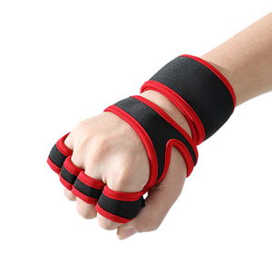 Gants d'entraînement sans doigts, protection des paumes avec grip antidérapant, sangle de poignet réglable pour adultes, matériau néoprène - Product Image 3