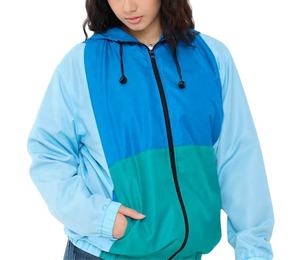 Chaqueta cortavientos de nailon con bordado personalizado para mujer, chaqueta cortavientos ligera con capucha y cremallera, ropa deportiva - Product Image 1