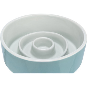 Tazón de Alimentación Lenta de Cerámica para Mascotas, 0.9 L, 17 cm de Diámetro, Color Azul Grisáceo - Product Image 2