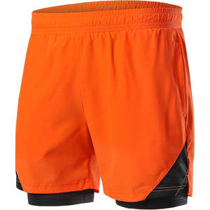 New Custom Solid Casual Lined Double <b>Layer</b> Pockets Quick Dry Athletic Jogger Sports Workout 2 in 1 Men Gym Shorts - Product Image 6