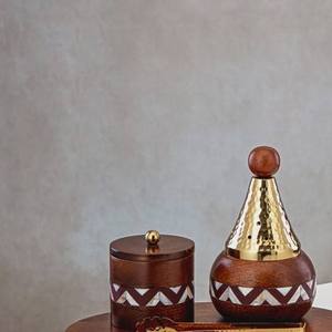 Hand-Made Wood Incense Burner <b>Set</b> With Geometric Pattern Aromatic Censer Tray Sandalwood Storage Box for Home Decor - Product Image 3