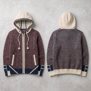 Fabricant OEM/ODM – Nouveaux sweats à capuche thermiques doux en coton tricoté 100 % écologique et imperméables pour hommes - Product Image 4