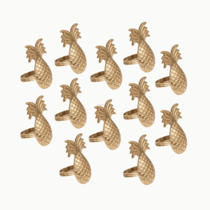 Vente chaude De Luxe Or Ananas Serviette Anneau Nouveau Modèle En Métal Cercle Serviette Boucle En Vrac Quantité Table Décoration Papier - Product Image 5