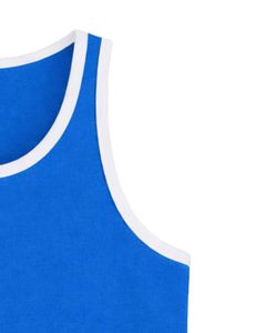 เสื้อกล้ามผู้ชายสีเทาอ่อนตัดขอบสีดำ ผ้าฝ้ายสีพื้นเรียบง่าย สวมใส่สบาย เหมาะสำหรับออกกำลังกาย ฟิตเนส หรือใส่ลำลองในช่วงฤดูร้อน - Product Image 6