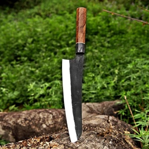 Couteau de chef de style japonais forgé à la main de haute qualité, lame en acier inoxydable, manche ergonomique en bois, finition brossée, couteaux de 8 à 9,9 pouces - Product Image 2