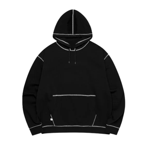 เสื้อฮู้ดดี้ผู้ชายสีดำ 430 GSM ผ้าฟลีซคอตตอนหนานุ่ม ซิปเต็มตัว ทรงโอเวอร์ไซส์ สไตล์สตรีทแวร์ แฟชั่นฤดูหนาว - Product Image 2