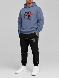 Fabricante OEM al por mayor, conjunto de 2 piezas unisex de streetwear con capucha de peso medio, logotipo bordado, 100% algodón, estampado en serigrafía. - Product Image 3