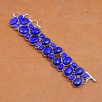 Bracelet tennis de luxe en lapis-lazuli, pierre précieuse, argent sterling 925, fait main, bijoux bohèmes, pierre naturelle, pour femme, GIA