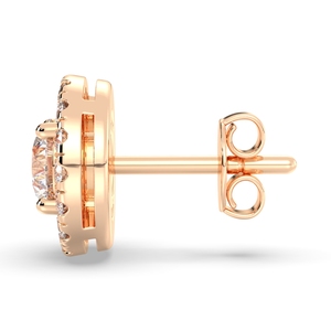 REYES Nouveaux Boucles d'Oreilles Clous en Or Rose 14K avec Moissanite Certifiée GRA et Fermoir à Vis pour Femme, Bijoux Fins Exquis pour Usage Quotidien - Product Image 3