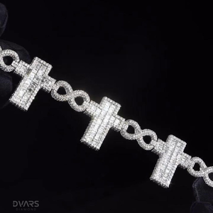 Pulseras de Moissanita VVS1 con Cruz Infinita, Pasan la Prueba del Diamante, Plata de Ley 925, Joyería de Lujo Certificada, Estilo Hip Hop Bling Iced - Product Image 3