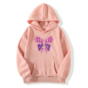 Women's Breathable Winter/Spring Long Sleeve Knitted Hoodie 100% <b>Polyester</b> 220g Front Logo High Quality Top Coat - Product Image 3