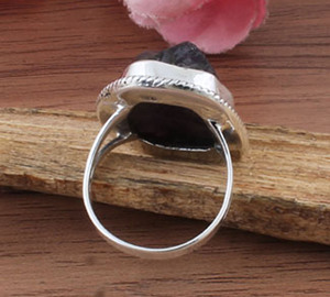 Natural <b>Turquoise</b> Sterling Silver Purple Gemstone <b>Ring</b> for Women Genuine February Birthstone Classic Wedding Jewelry Wholesale - Product Image 4