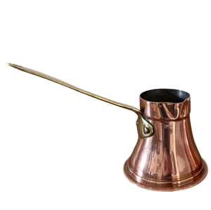 Magnifique cafetière turque, grecque et arabe en laiton martelé cuivré, pour cuisinière, avec poignée en bois (Cezve, Ibrik, Briki) - Product Image 6