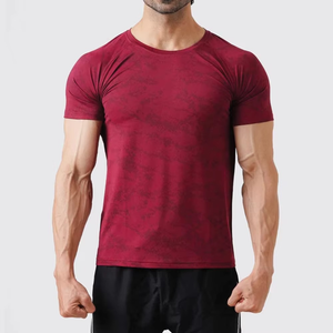 T-shirt de fitness pour homme, coupe musclée, vêtements de sport, tissu doux imprimé et respirant, entraînement, course à pied, tee-shirt de sport - Product Image 1