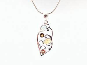 Pendentif Élégant Vintage Multi-Pierres en Tourmaline, Argent Sterling 925, Fait Main, Plaqué Or/Argent, Bijou en Pierres Précieuses pour Fiançailles - Product Image 6