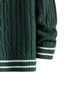 Pull en maille slim décontracté pour homme, col montant, motif lettres imprimé, respirant, anti-rétrécissement, anti-plis, en polyester - Product Image 4