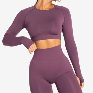 Ensemble de yoga personnalisé pour femmes, vente en gros, vêtements de sport OEM, soutien-gorge de sport extensible et leggings respirants à taille élastique - Product Image 3