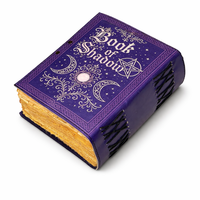 Carnet de sorts Grimoire artisanal en cuir violet à couverture rigide, reliure cousue, idéal pour la calligraphie et les cadeaux haut de gamme - Vente en gros