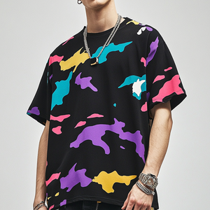 T-shirt surdimensionné à col en V pour homme, motif uni, couleur personnalisée, respirant, écologique, anti-UV, 100% coton, streetwear - Product Image 4