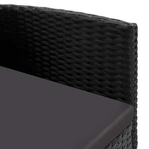 Juego de 4 Sillas de Jardín de Acero y Ratán Sintético Negro, 100% Poliéster, Asientos Exteriores Duraderos y Elegantes - Product Image 6