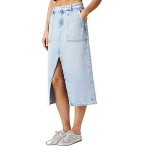 Jupe en jean déchirée taille haute décontractée pour femme, respirante, lavable, motif uni, mini, automne, OEM - Product Image 2