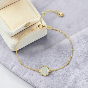 Pulsera Ajustable de Piedra Lunar, Cadena de Cuentas con Gemas Facetadas Redondas, Brazalete Hecho a Mano, Joyería Delicada, Regalo para Enamorados - Product Image 1
