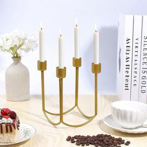 Elegant <b>Gold</b> Metal Candlestick Candelabra Taper <b>Candle</b> <b>Holder</b> for Living Room Fireplace Home Decor - Product Image 2