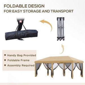 Tenda Pop-up Beige 3x6 Metri con Rete per Eventi all'Aperto - Product Image 6
