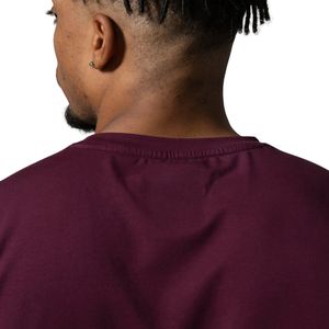 T-shirt de performance bordeaux pour homme, en coton léger, coupe athlétique, pour la gym, l'entraînement, le sport et le quotidien - Product Image 5