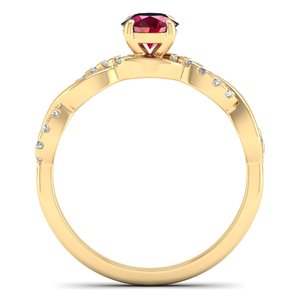 Anillos de Compromiso REYES de Plata de Ley 925 con Moissanita de Diseño Elegante para Mujer, Corte Redondo, Gema de Rubí de 0.5 Quilates - Product Image 4