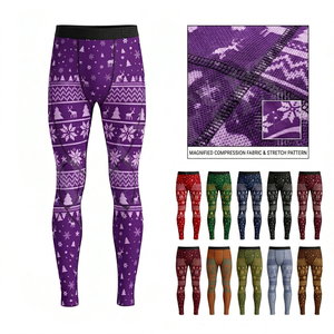 Leggings de compression multi-usages, haute résistance, design personnalisé, pour hommes, pour la course hivernale, pantalons de sport thermiques - Product Image 1