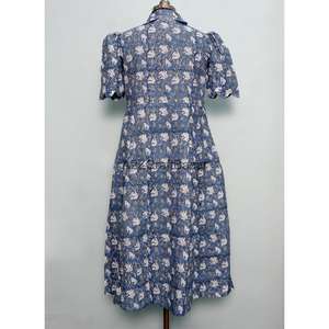 Vestido midi con estampado de leopardo 100% algodón para mujer, muy vendido, ecológico, lavable, transpirable, con estampado animal, cuello en V, largo. - Product Image 5