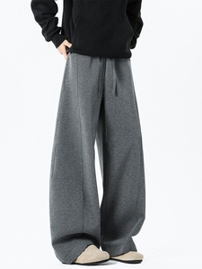 Pantalones Deportivos Grises Holgados de Alta Calidad para Hombre, Cintura Media, Estilo Casual, Pierna Recta, Venta al Por Mayor - Product Image 2