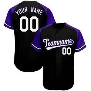 Maillots de baseball unisexes de haute qualité, nom du joueur, 100% polyester, chemises boutonnées, streetwear hip-hop - Product Image 1