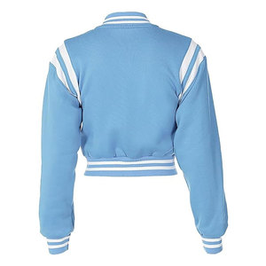 Women Cropped Varsity <b>Jacket</b> Retro Baseball <b>Jacket</b> Bomber Coat Streetwear Trendy Stylish <b>Short</b> Outerwear - Product Image 3