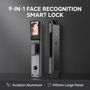 Serrure intelligente 9-en-1 à reconnaissance faciale, empreinte digitale, mot de passe, carte IC, clé, application, <span class=keywords><strong>code</strong></span> WeChat + sonnette |   Tuya Cloud Aluminium Grade C - Product Image 2