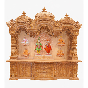 South Indian Style Ashtalakshmi Wooden <b>Mandir</b> Premium Hand-Carved Ashtalakshmi <b>Mandir</b> Designer Ashtalakshmi Puja Cabinet Canada - Product Image 4