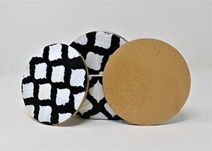 SHAMA NATURAL CRAFTS Mother of Parlay Handmade <b>Mop</b> Coaster-Modern Round Dustproof Cover with Multifunction Design - Product Image 4