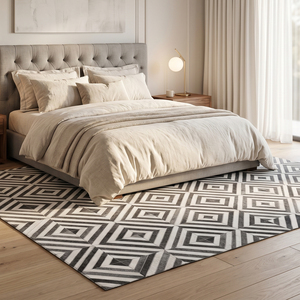 DECORDEC Golden Link Beige Mustard Hand Tufted Wool <b>Rug</b> Modern Retro Geometric Non-Slip Eco-Friendly Medium <b>Pile</b> <b>Thick</b> Area - Product Image 4