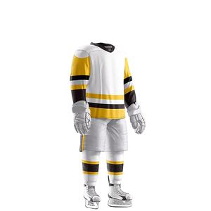 Vêtements de hockey sur glace en polyester de haute qualité Impression de logo personnalisé Nouveau design Ensemble d'uniformes d'équipe multicolores OEM - Product Image 1