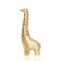 Kleintierfiguren Stier, Giraffe und Kamel, Vergoldete Metallstatuen im Modernen Stil, Wohnzimmerdekoration