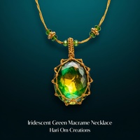 Collier pendentif macramé artisanal en labradorite, pierre précieuse facettée verte et violette chatoyante, bijou bohème de guérison, cordon réglable pour femme