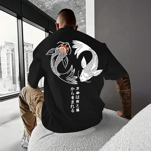 เสื้อยืดโอเวอร์ไซส์ลายกราฟิกสำหรับผู้ชาย เสื้อสตรีทแวร์สไตล์ญี่ปุ่น เสื้อยืดวินเทจฮาราจูกุ เสื้อยืดดีไซน์เนอร์ทรงไหล่ตก - Product Image 4