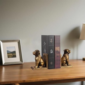 Porte-livres décoratifs en métal sculptural pour étagères, robustes, en forme de chien, lot de 2 - Product Image 2