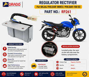 Régulateur de tension redresseur Bajaj Pulsar 180 150 ES, qualité export, pour pièces détachées de deux-roues, Inde, Orado. - Product Image 3
