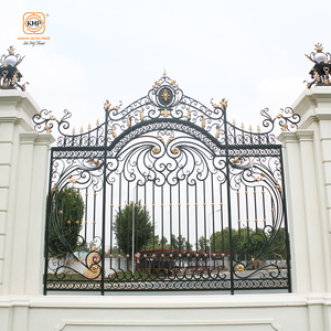 Puertas Dobles de Hierro Forjado Vintage, Puerta de Entrada Antirrobo Forjada a Mano para Entrada Principal, Patio de Apartamento, Escuela, Villa - Product Image 3