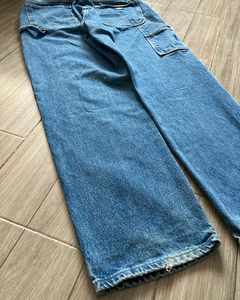 Denim Pants Custom Embroidery Logo <b>Men's</b> Pants Washed <b>Jean</b> Vintage Pants Loose Straight Pocket Baggy <b>Jeans</b> <b>Men</b> Wide Leg - Product Image 2