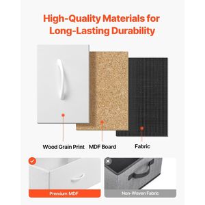 Commode en tissu à 10 tiroirs avec poignée facile à tirer, structure en acier robuste et bacs de rangement pour le rangement dans le placard - Product Image 4