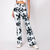 Pantalon de yoga évasé taille haute pour femme, imprimé vache, extensible, coupe bootcut, tendance, pour l'entraînement